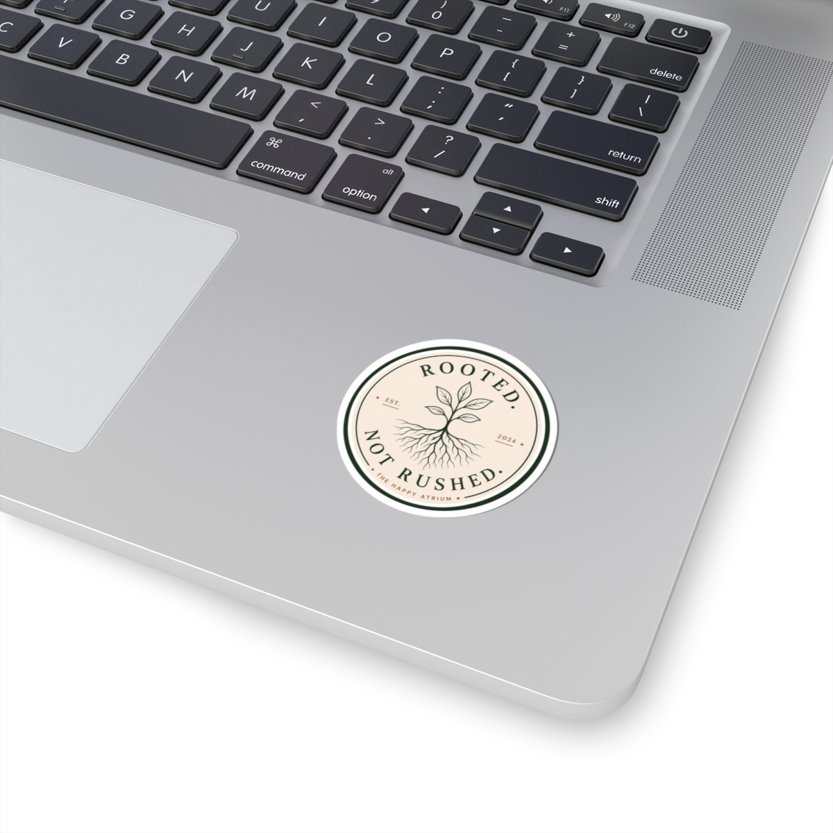 Rooted. Not Rushed.- Signature Round Sticker - Image 2